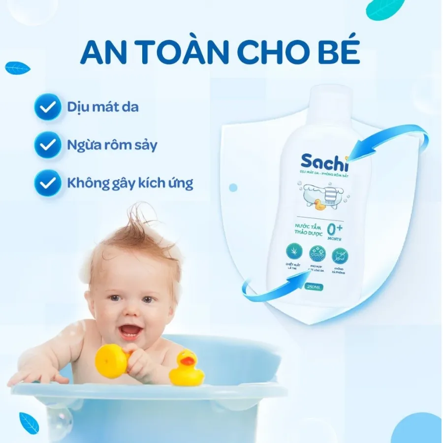 Nước tắm thảo dược Sachi 250ml (Hương sả chanh)