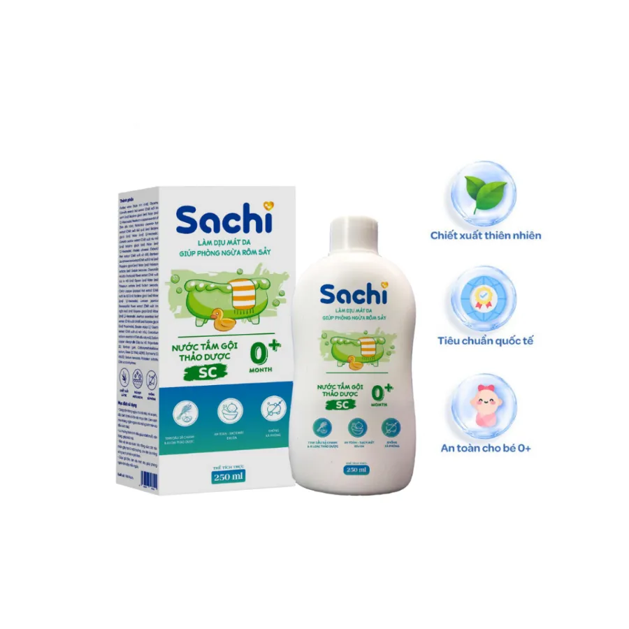 Nước tắm thảo dược Sachi 250ml (Hương sả chanh)