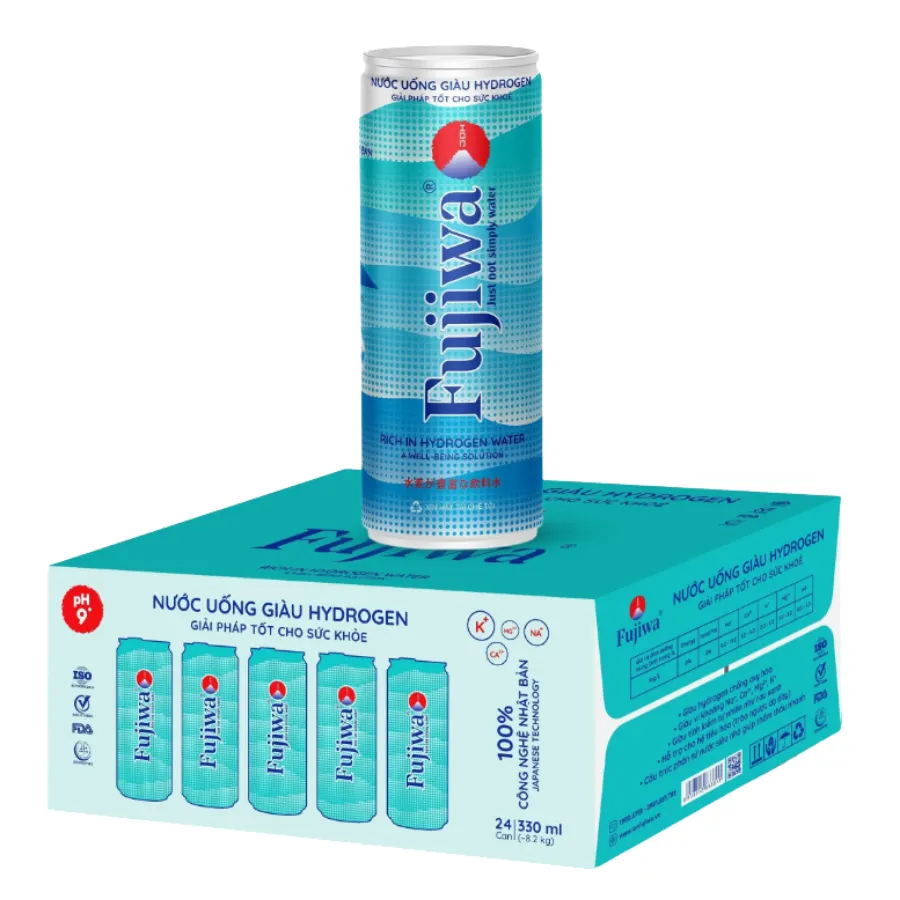 Nước Uống Fujiwa Giàu Hydrogen Cao Cấp 300 ml - Thùng 24 Lon