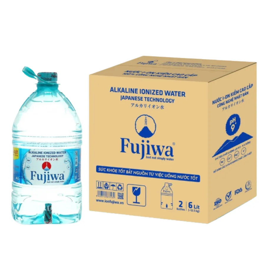 Nước Uống I-ON Kiềm Cao Cấp Fujiwa - Thùng 2 Bình 6L