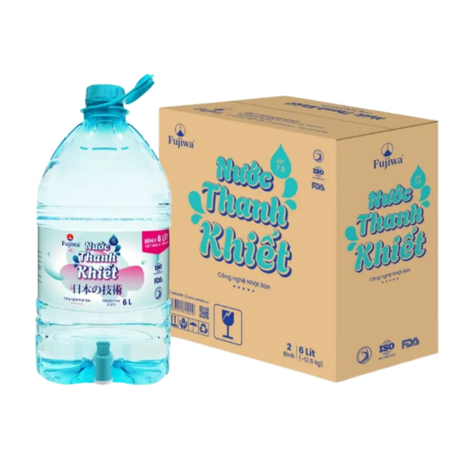 Nước uống Thanh Khiết Fujiwa - Thùng 2 Bình 6L