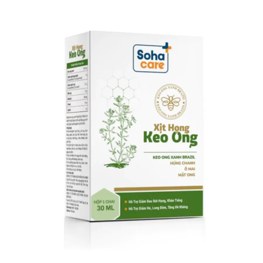 Soha xịt họng keo ong Kids