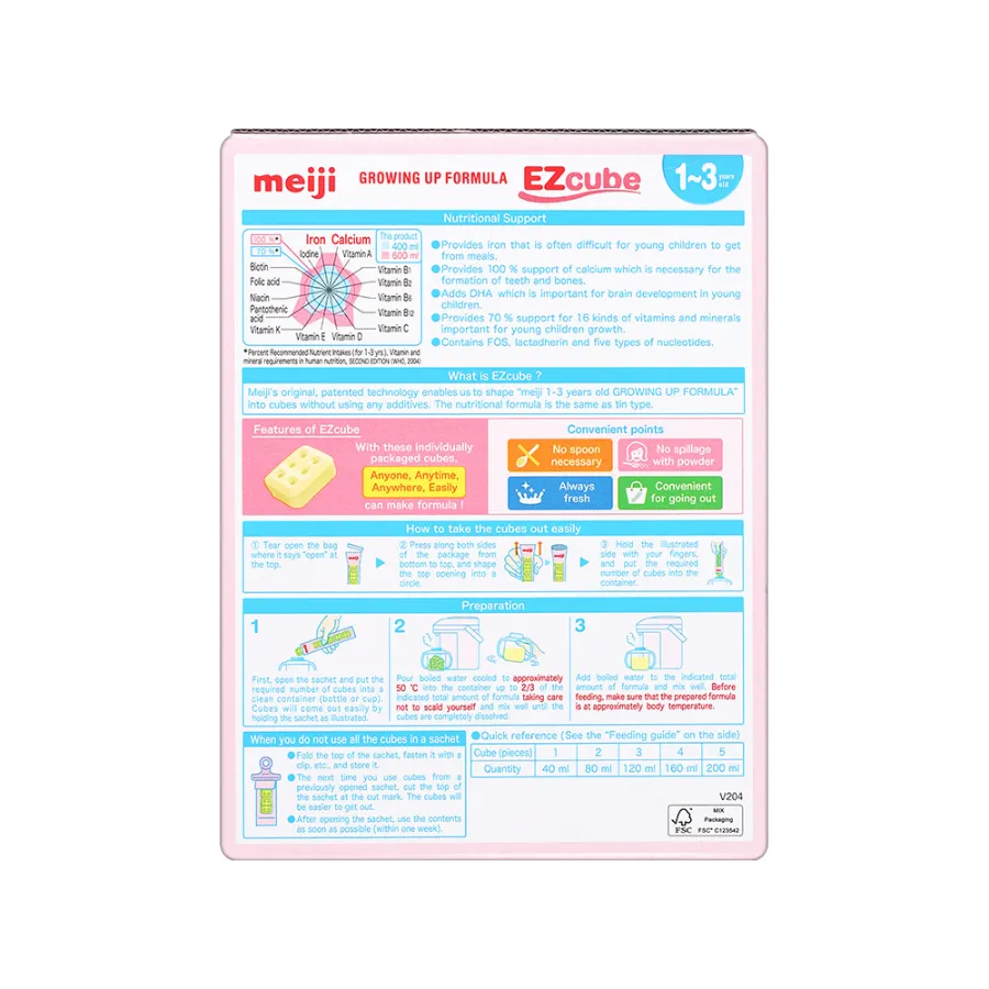 Sữa Bột Dạng Thanh Meiji Growing Up Formula Ezcube 560g 1-3 tuổi