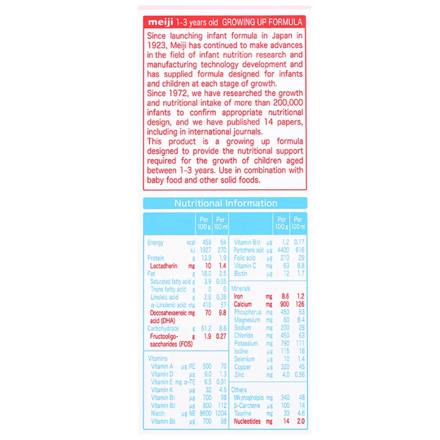 Sữa Bột Dạng Thanh Meiji Growing Up Formula Ezcube 560g 1-3 tuổi