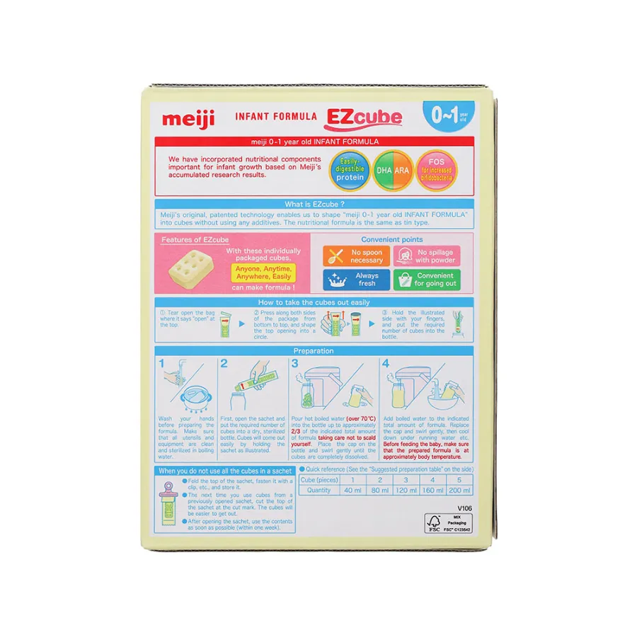 Sữa bột dạng thanh Meiji Infant Formula Ezcube 540g (0 - 12 tháng)