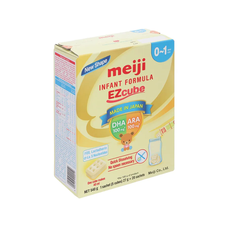 Sữa bột dạng thanh Meiji Infant Formula Ezcube 540g (0 - 12 tháng)