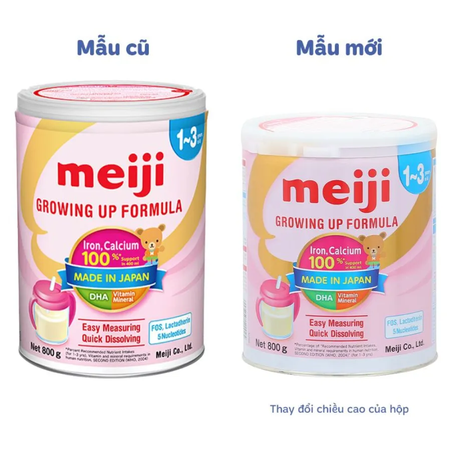 Sữa Meiji Growing Up Formula 800g (1-3 tuổi) giao bao bì ngẫu nhiên