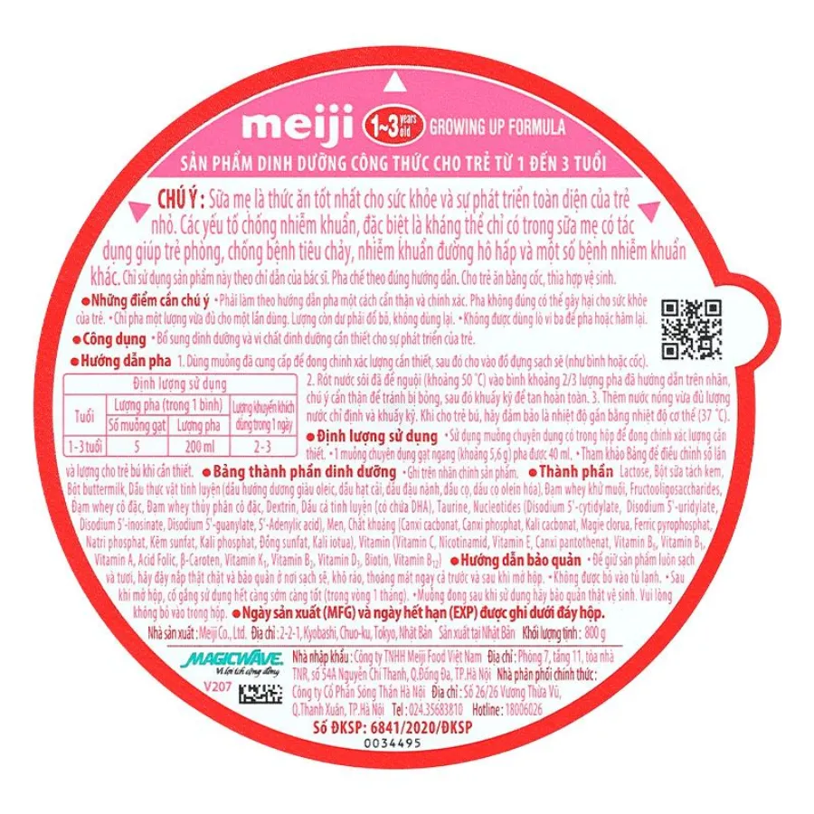 Sữa Meiji Growing Up Formula 800g (1-3 tuổi) giao bao bì ngẫu nhiên