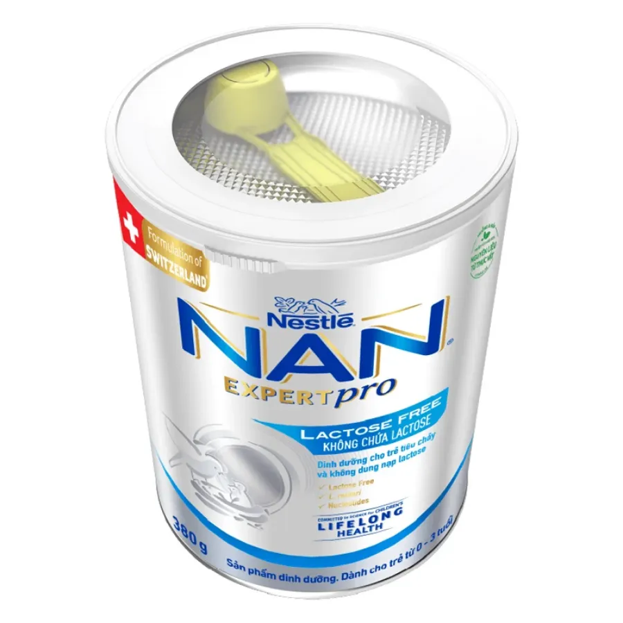 Sữa bột NAN Expert Pro Lactose Free 380g (0 - 3 tuổi) dành cho trẻ không dung nạp đường lactose