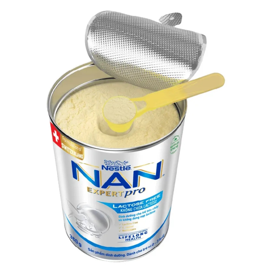 Sữa bột NAN Expert Pro Lactose Free 380g (0 - 3 tuổi) dành cho trẻ không dung nạp đường lactose
