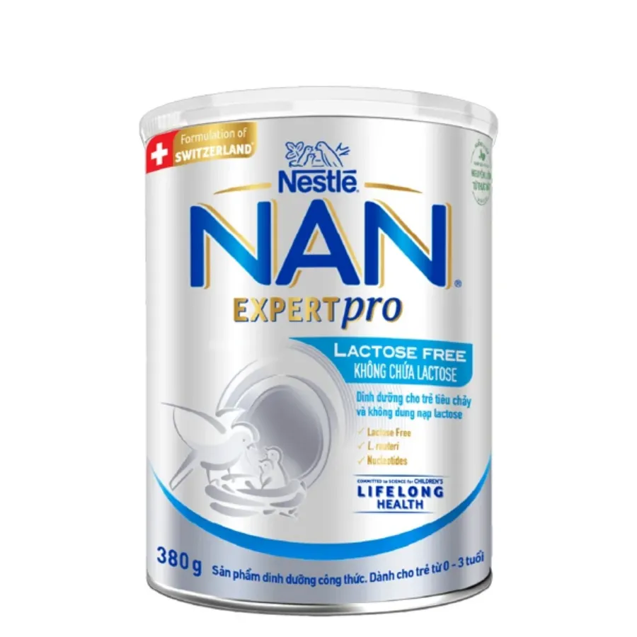 Sữa bột NAN Expert Pro Lactose Free 380g (0 - 3 tuổi) dành cho trẻ không dung nạp đường lactose