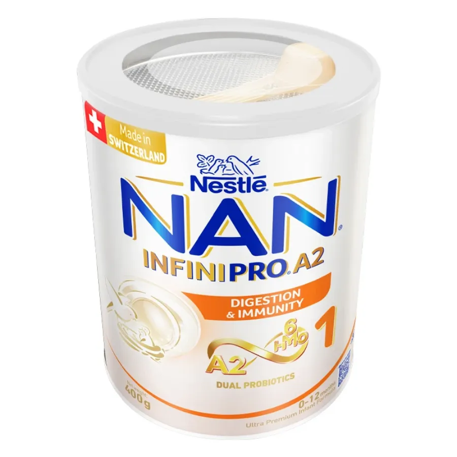 Sữa bột NAN InfiniPro A2 6HMO số 1 (đạm quý A2) 400g (0 - 12 tháng)