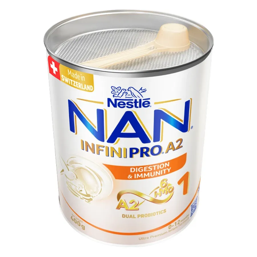 Sữa bột NAN InfiniPro A2 6HMO số 1 (đạm quý A2) 400g (0 - 12 tháng)
