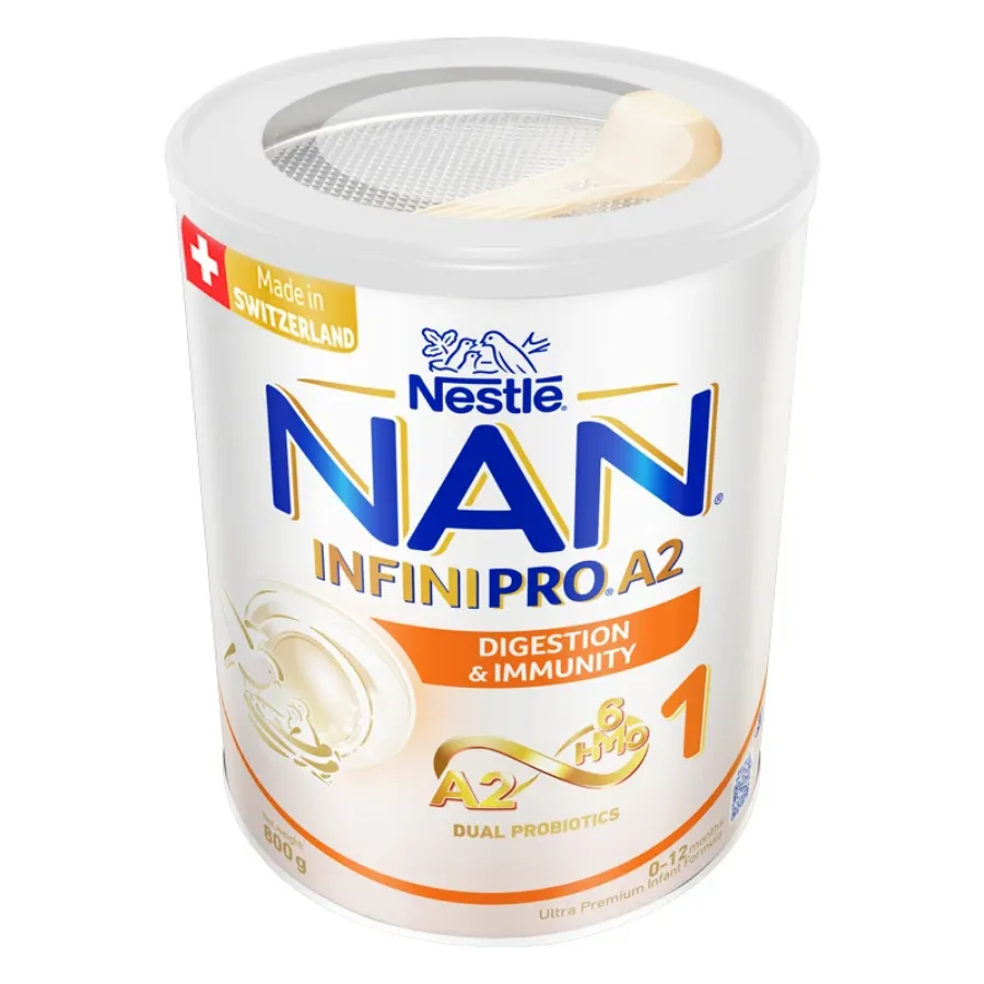 Sữa bột NAN InfiniPro A2 6HMO số 1 (đạm quý A2) 800g (0 - 12 tháng)