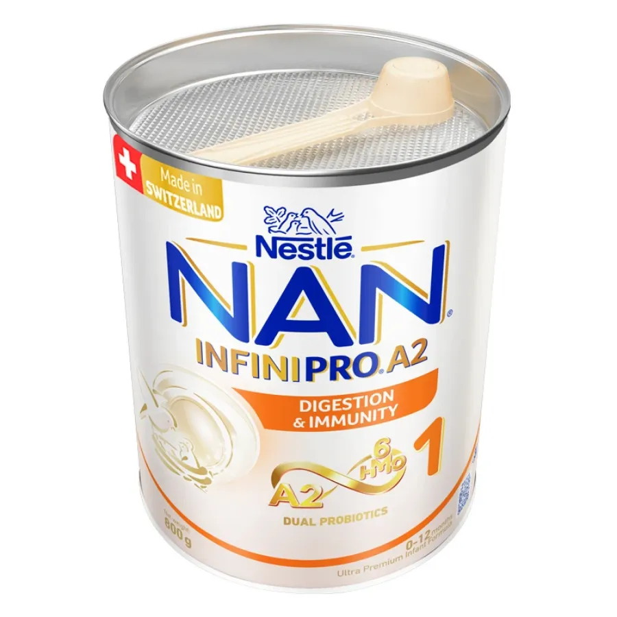 Sữa bột NAN InfiniPro A2 6HMO số 1 (đạm quý A2) 800g (0 - 12 tháng)
