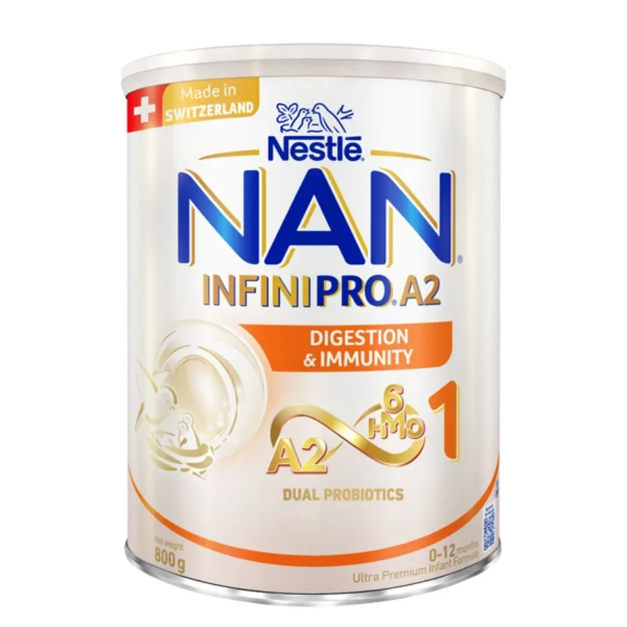 Sữa bột NAN InfiniPro A2 6HMO số 1 (đạm quý A2) 800g (0 - 12 tháng)