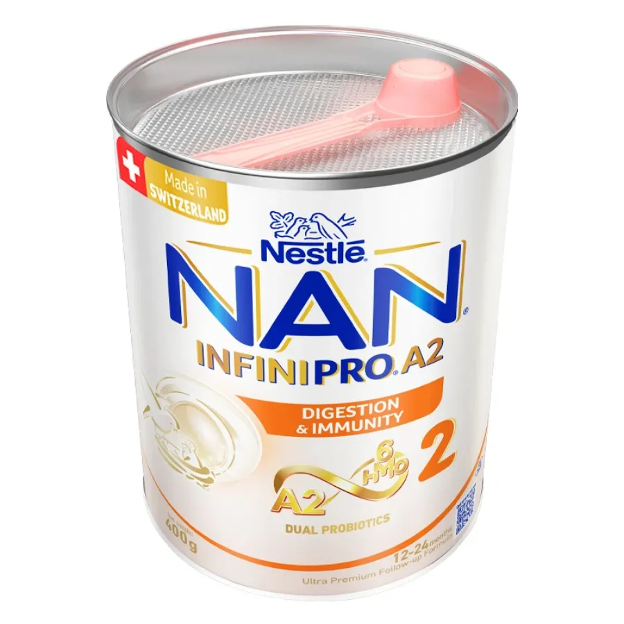 Sữa bột NAN InfiniPro A2 6HMO số 2 (đạm quý A2) 400g (1 - 2 tuổi)