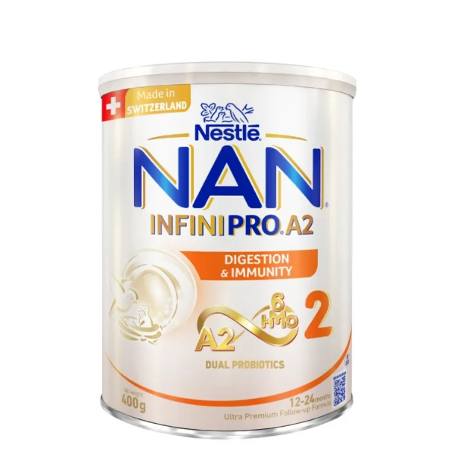 Sữa bột NAN InfiniPro A2 6HMO số 2 (đạm quý A2) 400g (1 - 2 tuổi)