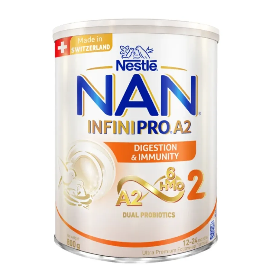 Sữa bột NAN InfiniPro A2 6HMO số 2 (đạm quý A2) 800g (1 - 2 tuổi)