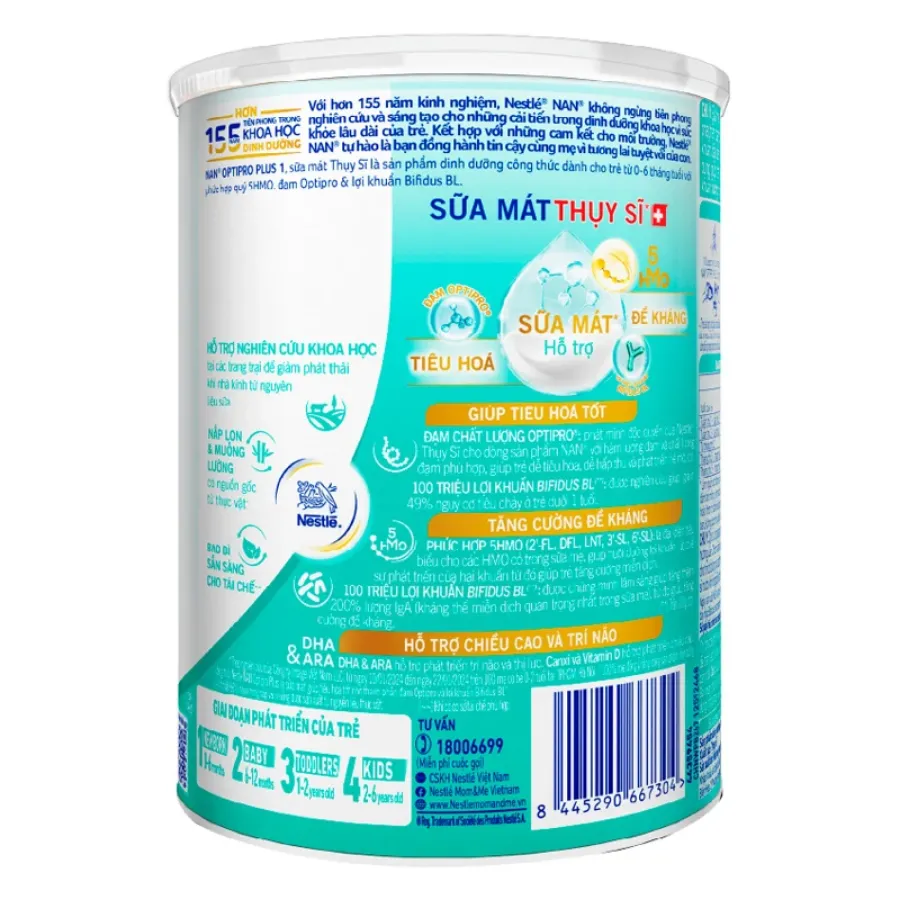 Sữa bột NAN Optipro Plus số 1 400g (0 - 6 tháng) - Giao bao bì ngẫu nhiên