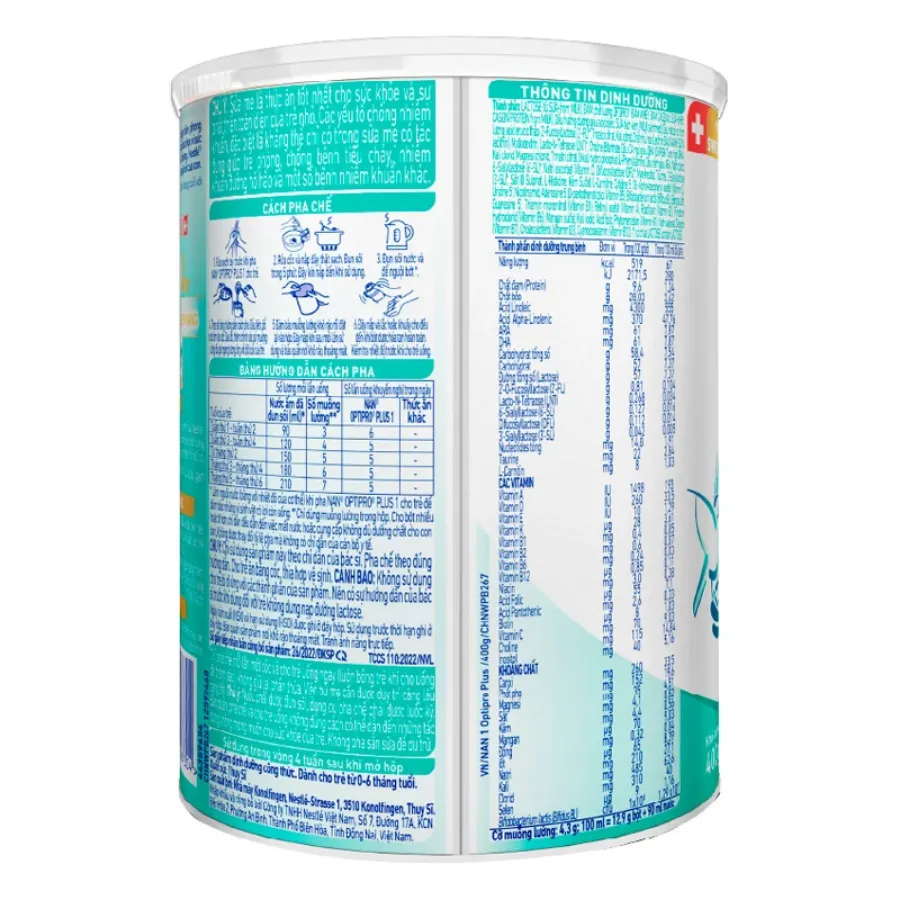 Sữa bột NAN Optipro Plus số 1 400g (0 - 6 tháng) - Giao bao bì ngẫu nhiên