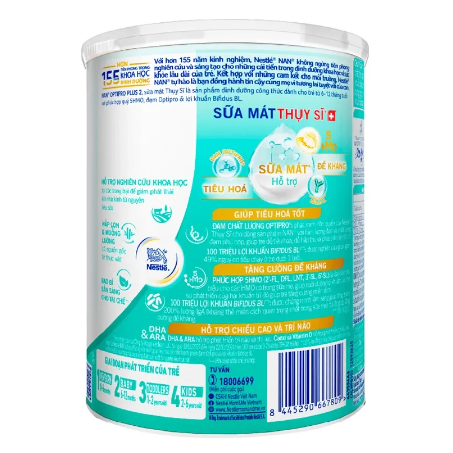 Sữa bột NAN Optipro Plus số 2 400g (6 - 12 tháng) - Giao bao bì ngẫu nhiên