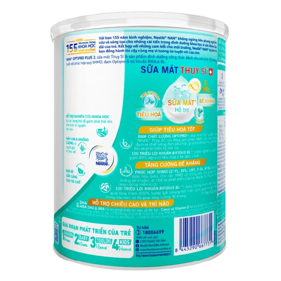 Sữa bột NAN Optipro Plus số 2 800g (6 - 12 tháng)