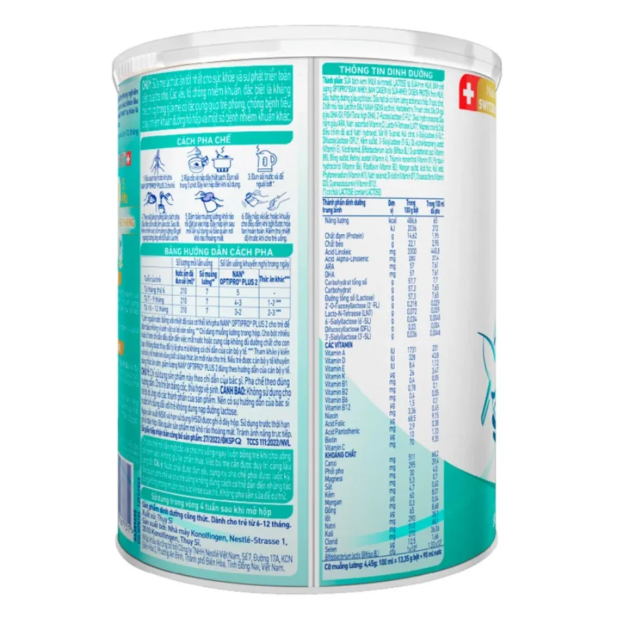 Sữa bột NAN Optipro Plus số 2 800g (6 - 12 tháng)