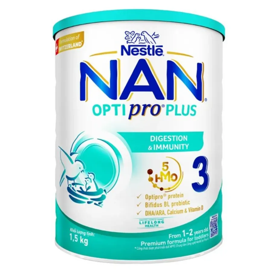Sữa bột NAN Optipro Plus số 3 1.5 kg (1 - 2 tuổi) - Giao bao bì ngẫu nhiên