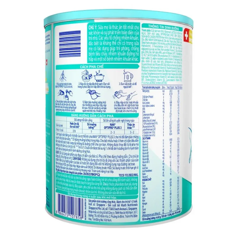 Sữa bột NAN Optipro Plus số 3 800g (1 - 2 tuổi) - Giao bao bì ngẫu nhiên