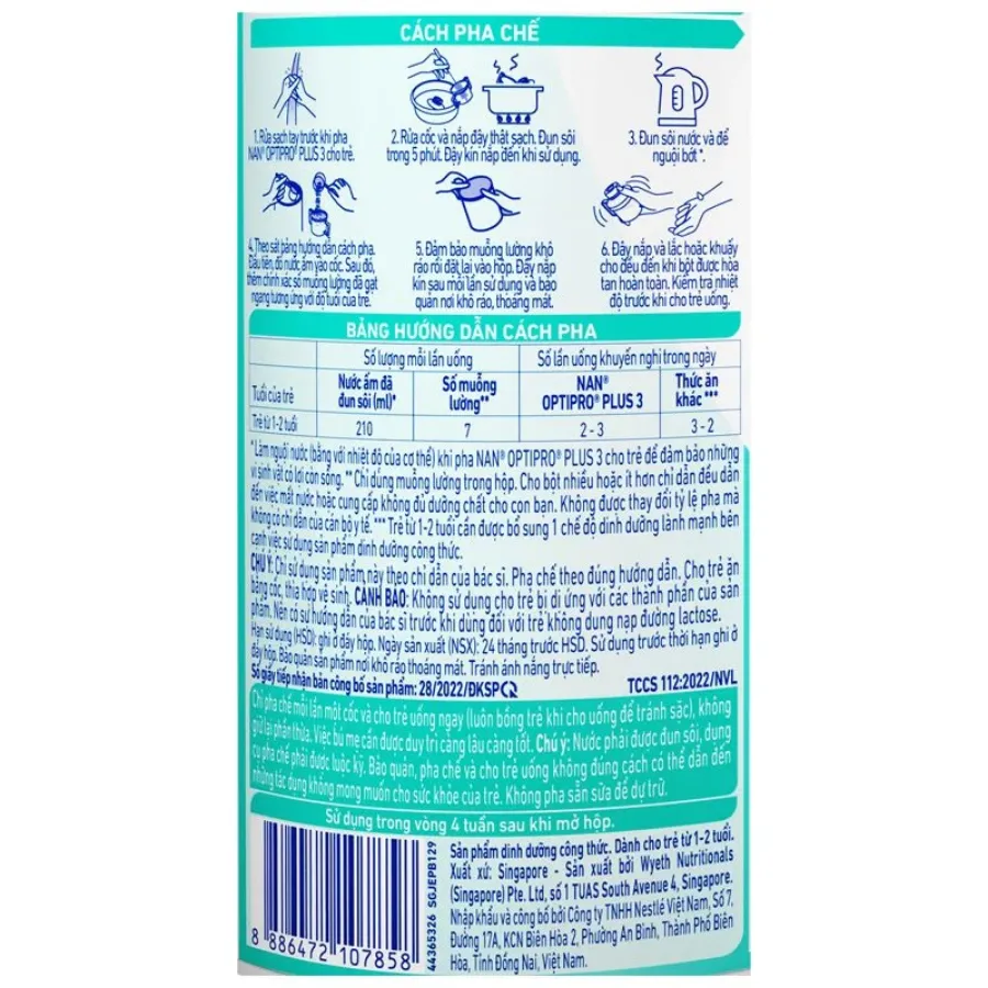 Sữa bột NAN Optipro Plus số 3 800g (1 - 2 tuổi) - Giao bao bì ngẫu nhiên