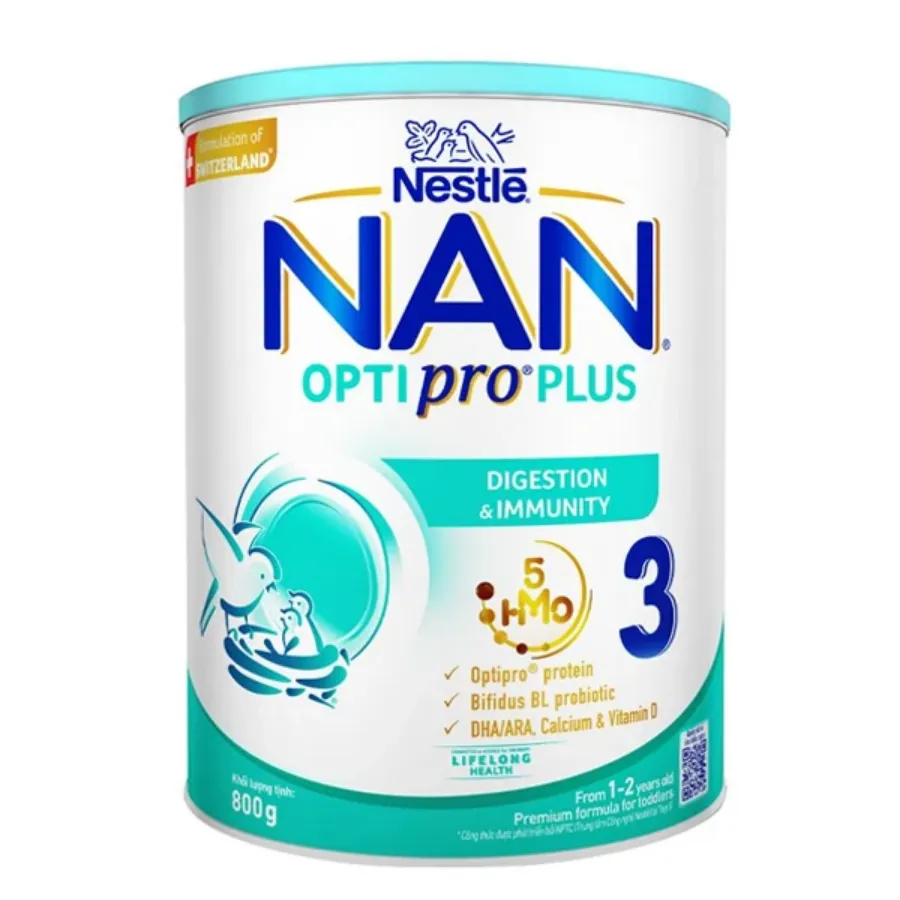 Sữa bột NAN Optipro Plus số 3 800g (1 - 2 tuổi) - Giao bao bì ngẫu nhiên