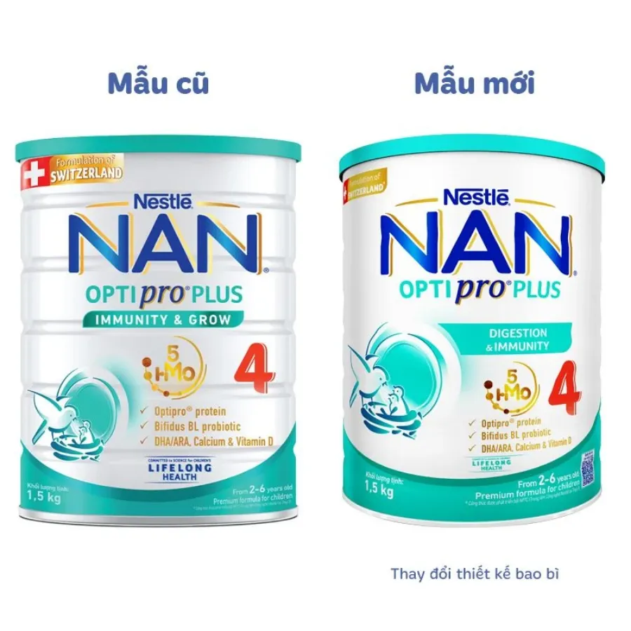 Sữa bột NAN Optipro Plus số 4 1.5 kg (2 - 6 tuổi) - Giao bao bì ngẫu nhiên