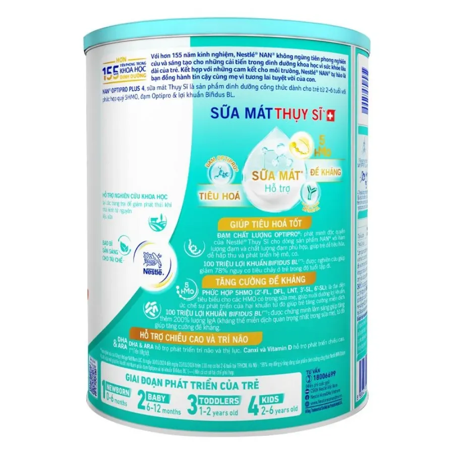 Sữa bột NAN Optipro Plus số 4 800g (2 - 6 tuổi) - Giao bao bì ngẫu nhiên