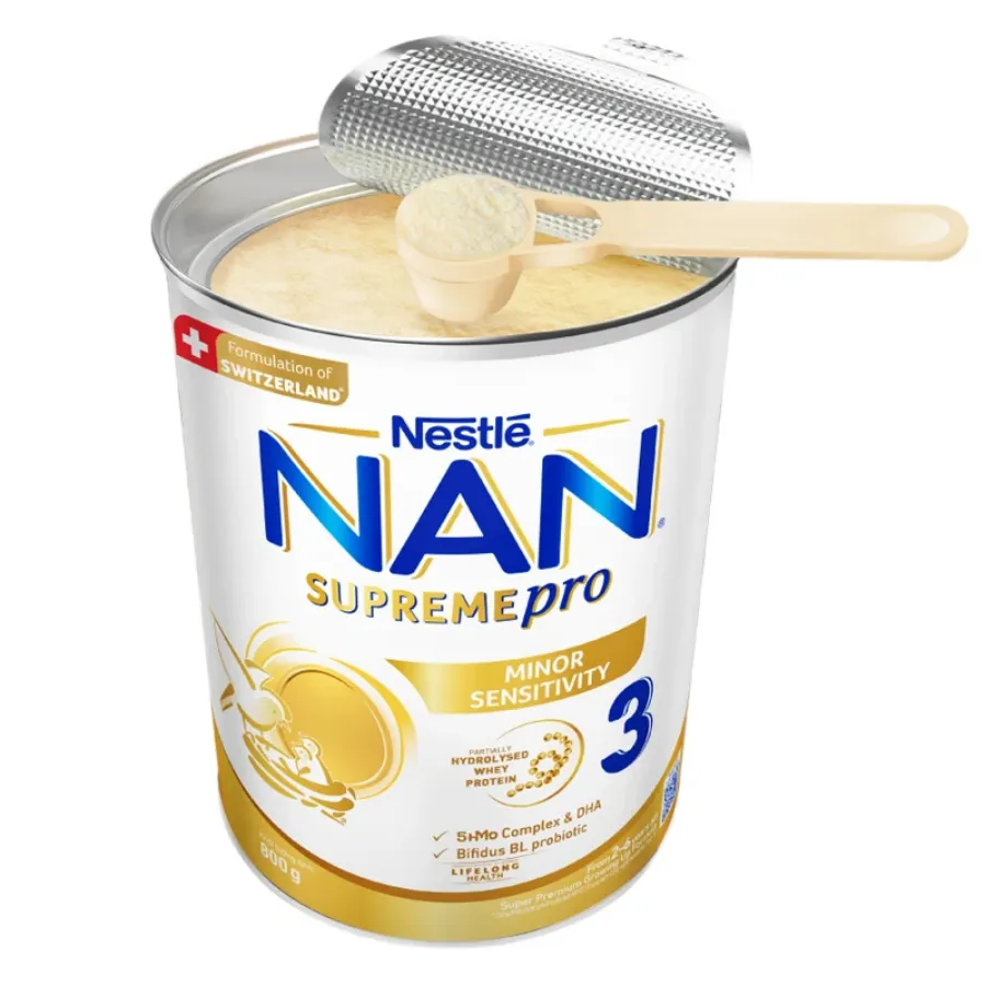 Sữa bột NAN Supremepro số 3 800g (2 - 6 tuổi) hỗ trợ trẻ có cơ địa mẫn cảm