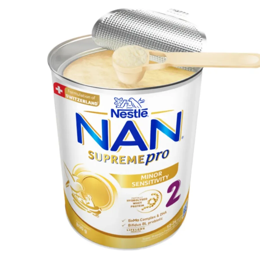 Sữa bột NAN Supremepro số 2 800g (1 - 2 tuổi) hỗ trợ trẻ có cơ địa mẫn cảm