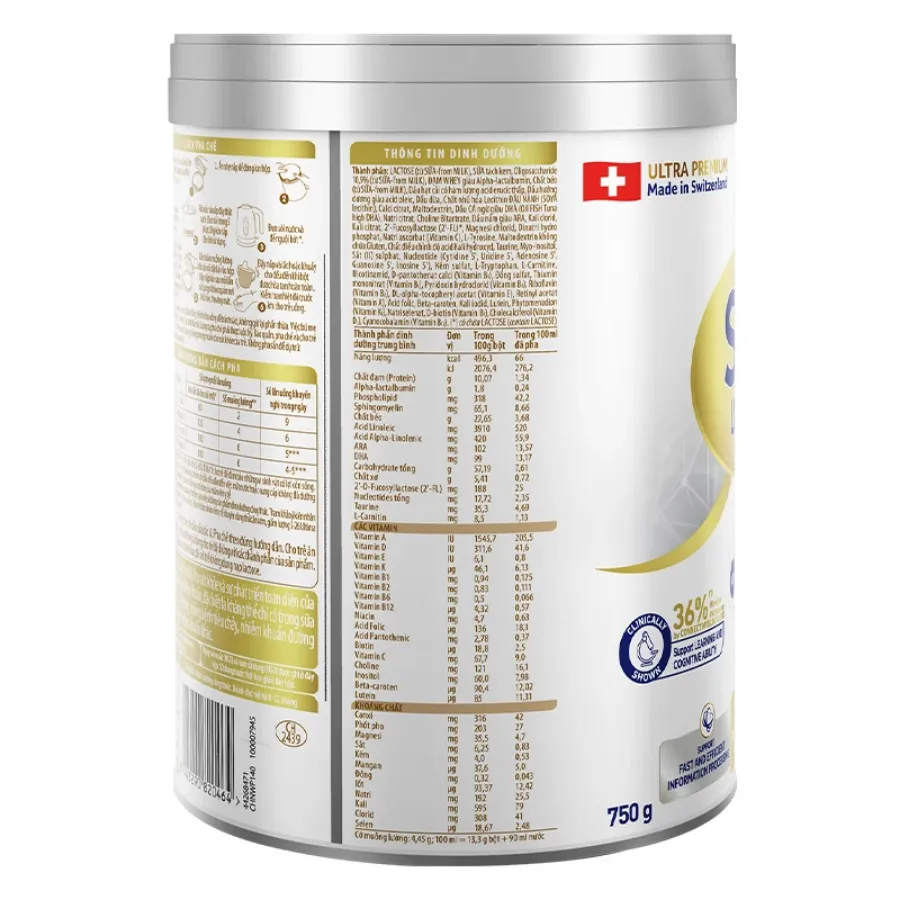 Sữa bột Nestlé S-26 Ultima số 1 750g (0 - 12 tháng)