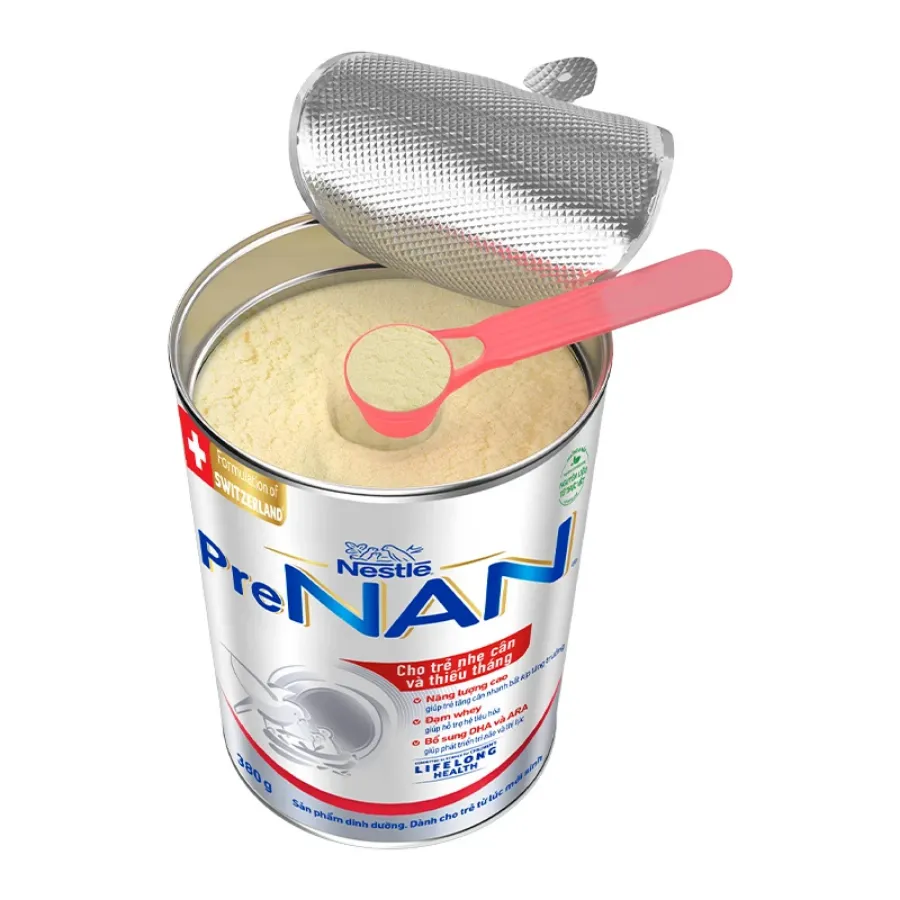 Sữa bột PreNAN 380g (trẻ sơ sinh) dành cho trẻ nhẹ cân, thiếu tháng