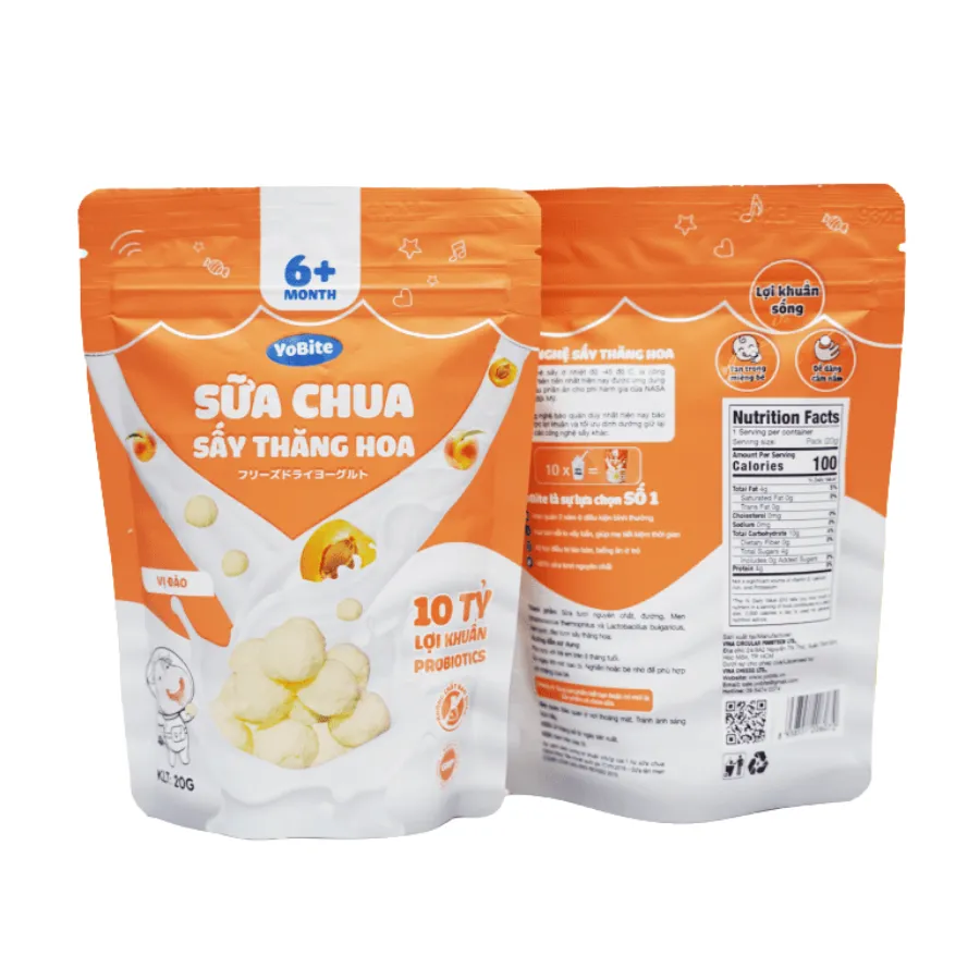 Sữa Chua Sấy Thăng Hoa YoBite Kids – Vị Đào – 20g