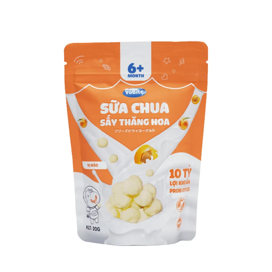 Sữa Chua Sấy Thăng Hoa YoBite Kids – Vị Đào – 20g