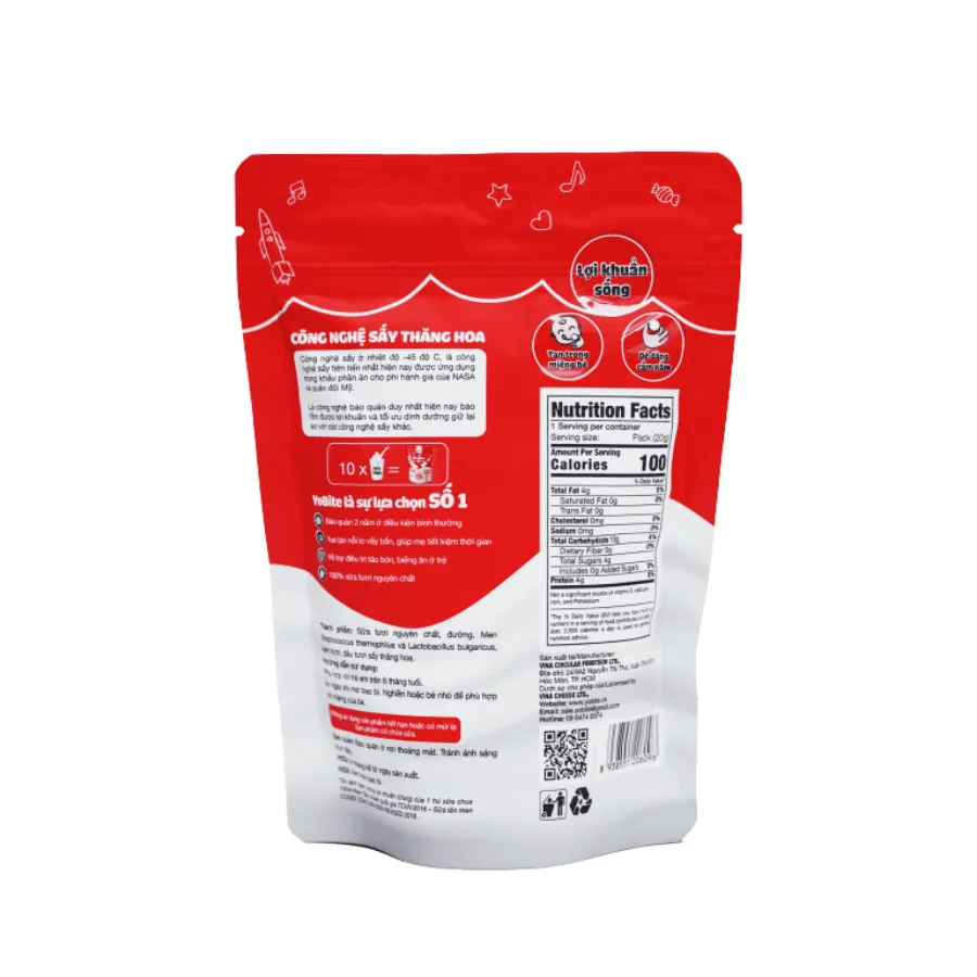 Sữa Chua Sấy Thăng Hoa YoBite Kids – Vị Dâu Tây – 20g