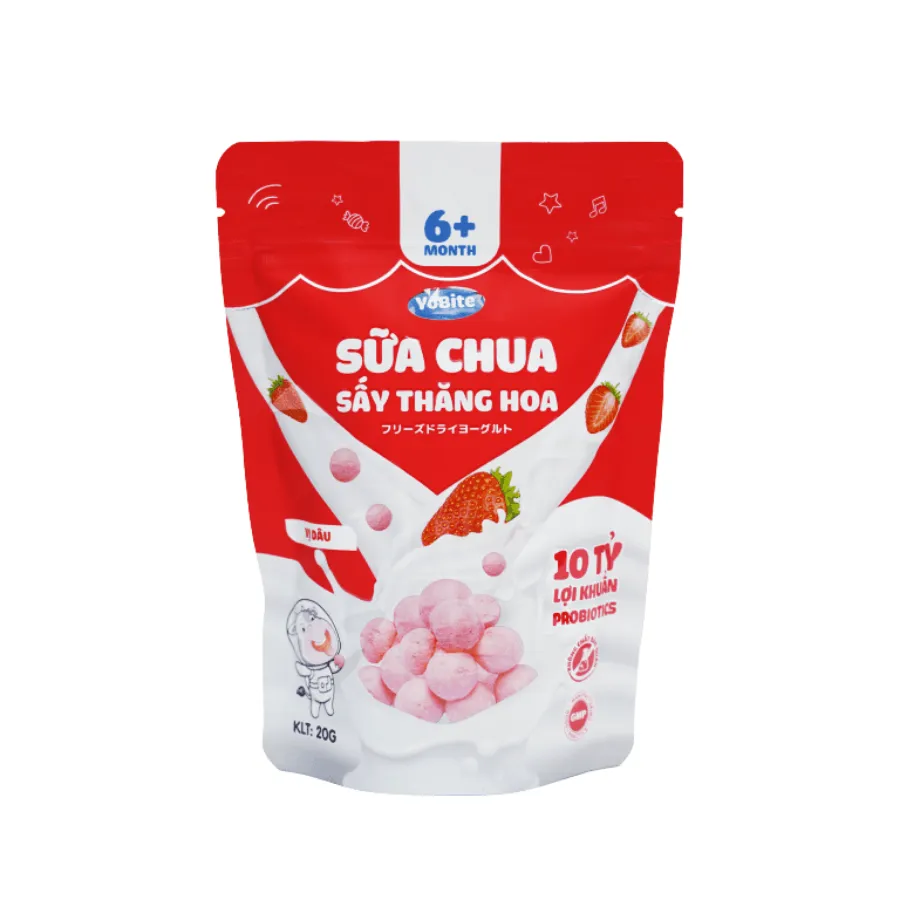 Sữa Chua Sấy Thăng Hoa YoBite Kids – Vị Dâu Tây – 20g