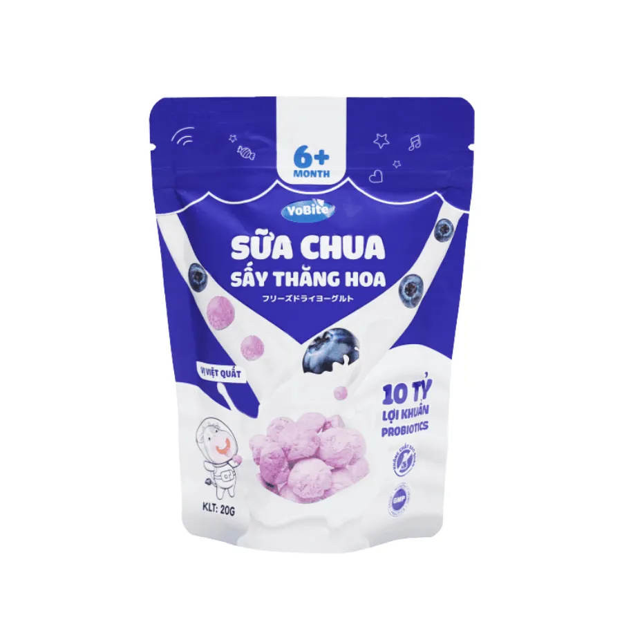 Sữa Chua Sấy Thăng Hoa YoBite Kids – Vị Việt Quất – 20g