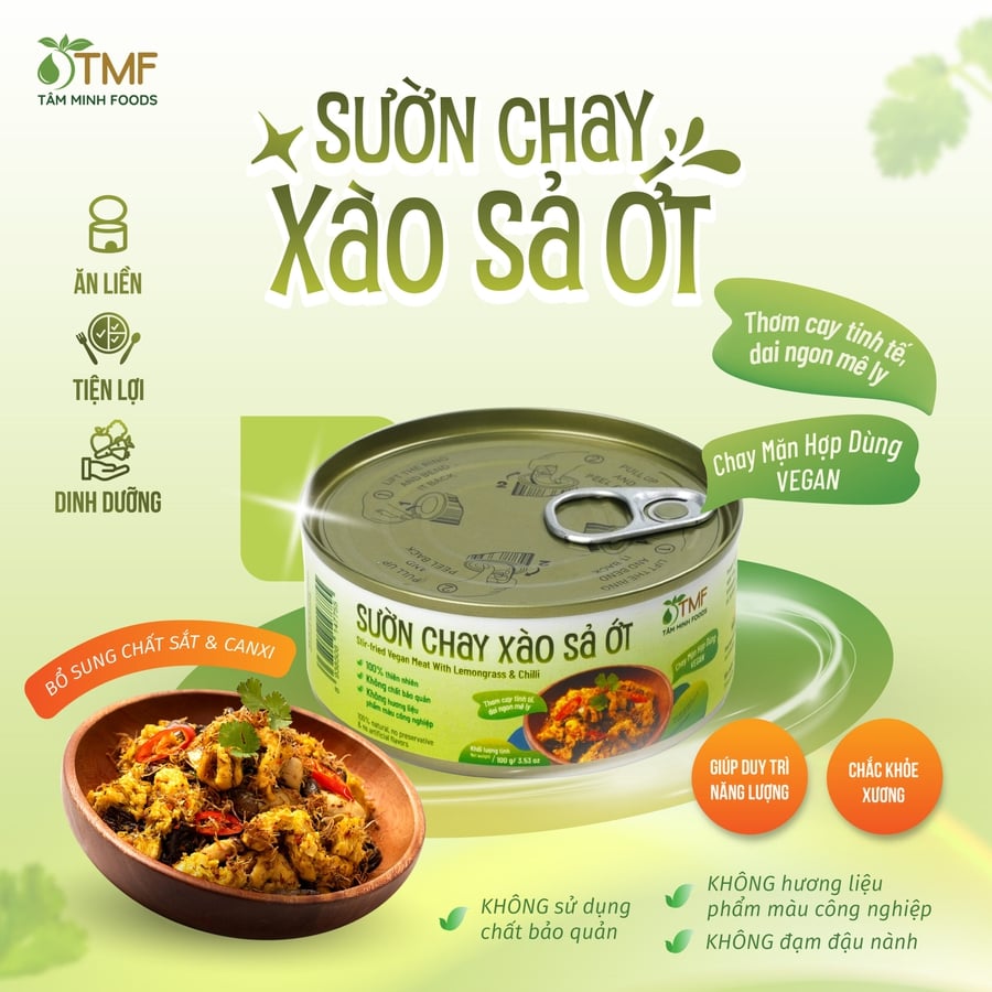 Sườn chay xào sả ớt ăn liền 100g