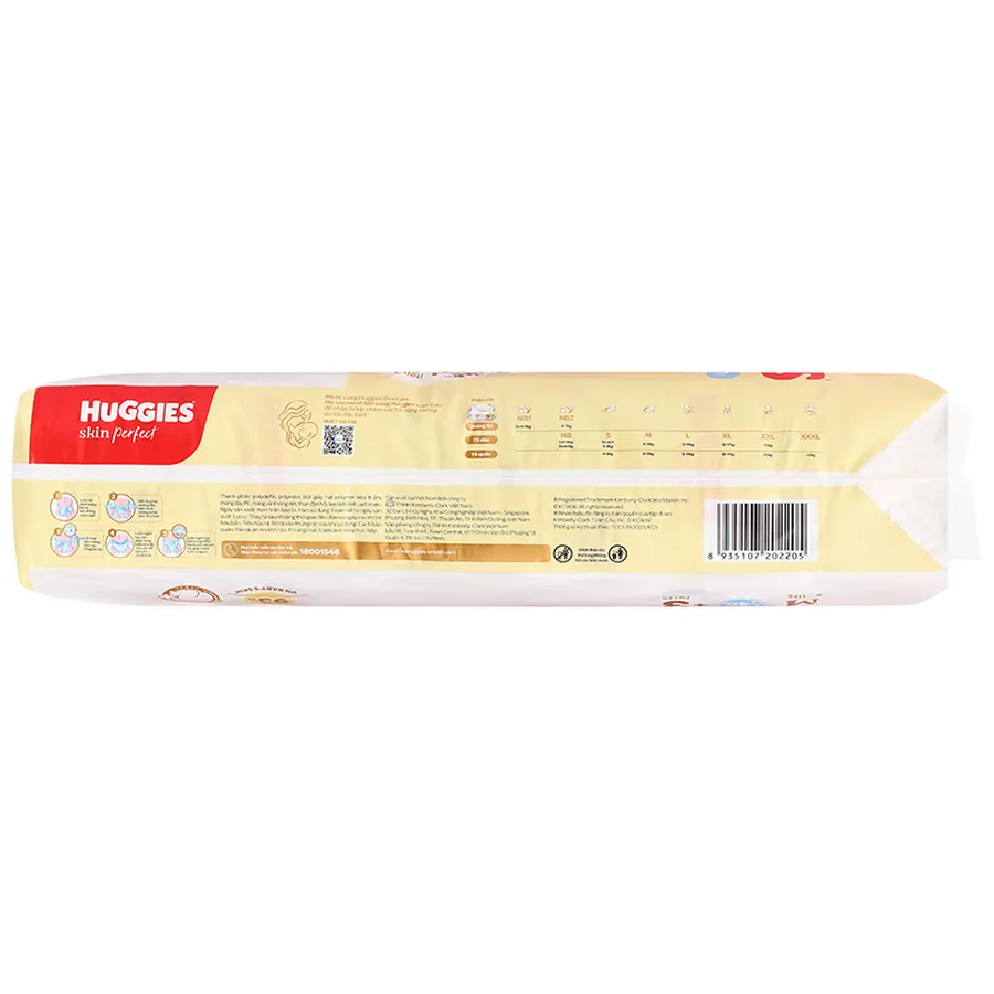 Tã dán Huggies Skin Perfect size M 46 + 3 miếng (6 - 11 kg) - Giao bao bì cộng miếng ngẫu nhiên