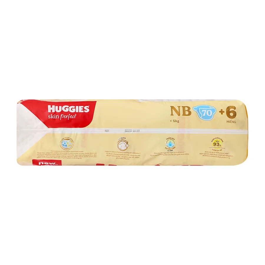 Tã dán Huggies Skin Perfect size NB 70 miếng (Dưới 5 kg) giao bao bì ngẫu nhiên