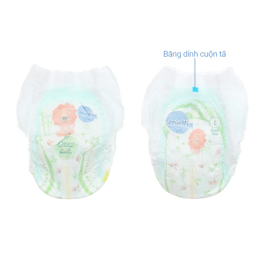 Tã quần Molfix thiên nhiên size L 68 miếng (9 - 13 kg)