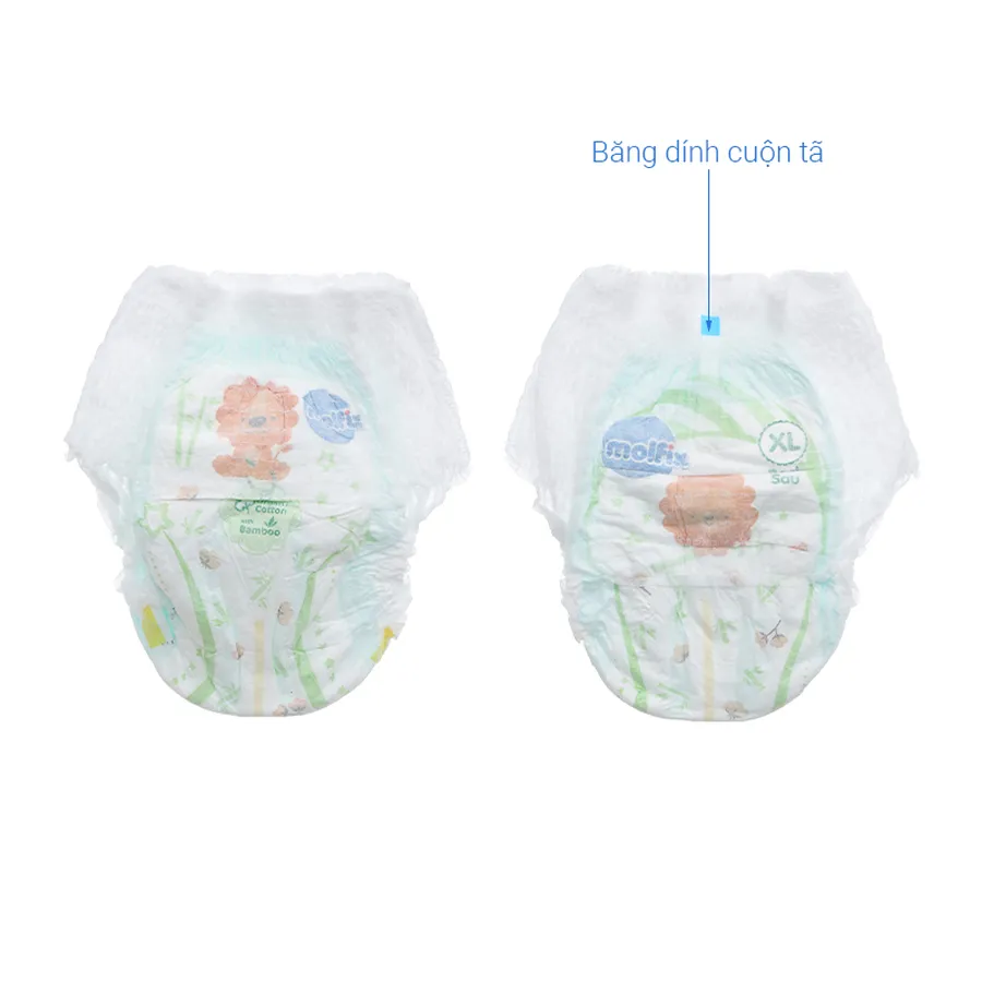 Tã quần Molfix thiên nhiên size XL 32 + 6 miếng (12 - 17 kg)