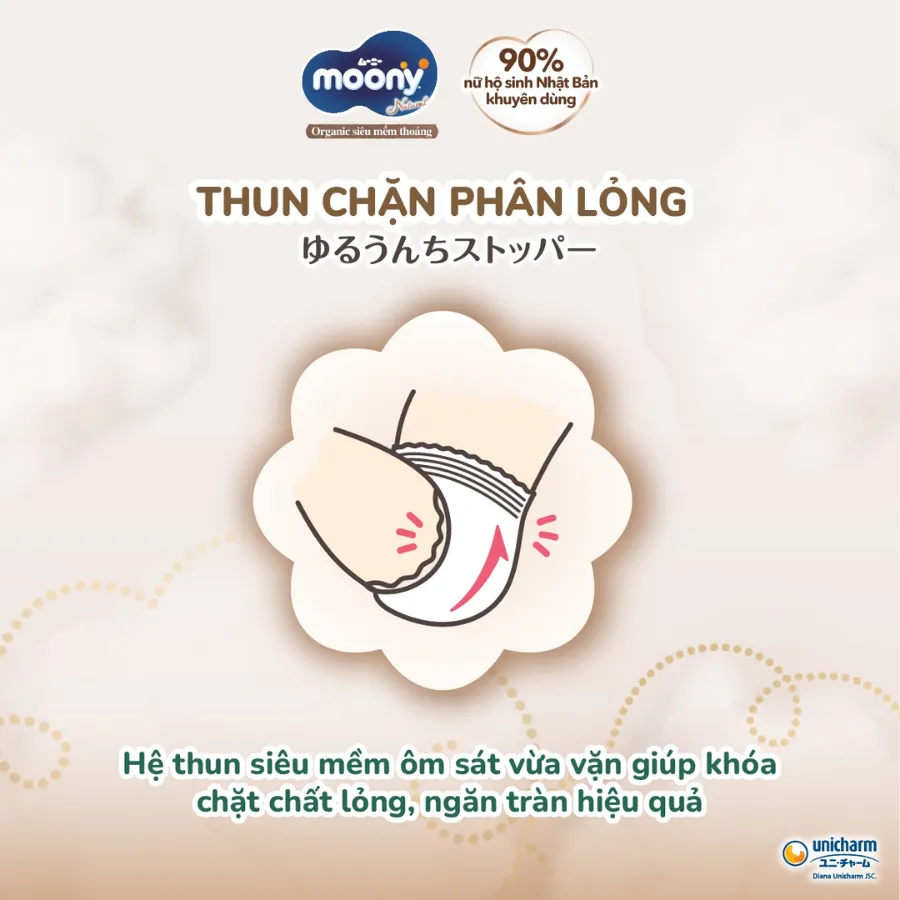 Bỉm tã dán Moony Natural size L 38 miếng (9-14kg) (giao bao bì ngẫu nhiên)