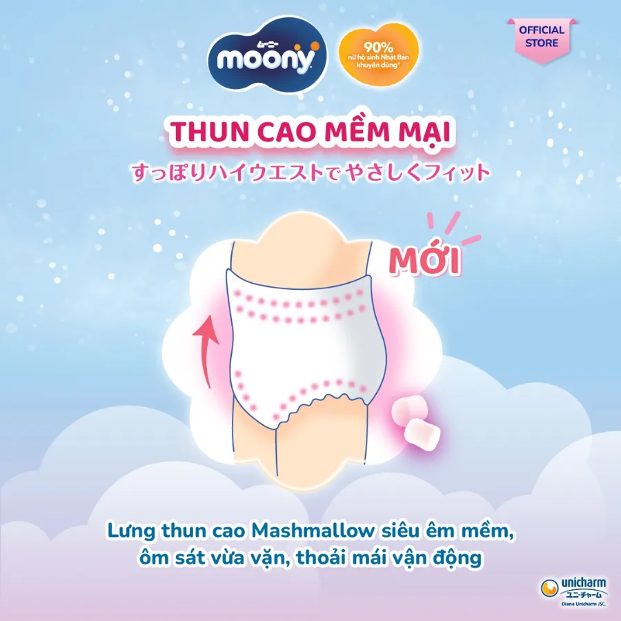 Bỉm tã quần Moony bé gái size XXL 26 miếng (13-28kg) (giao bao bì ngẫu nhiên)